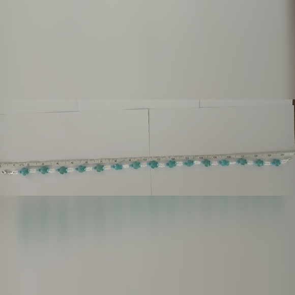 Turquoise and White Beaded Necklace - Picture 5 of 5